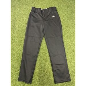 Adidas Climalite Boys 28 Baseball Pants Solid Black Double-Snap Straight Leg